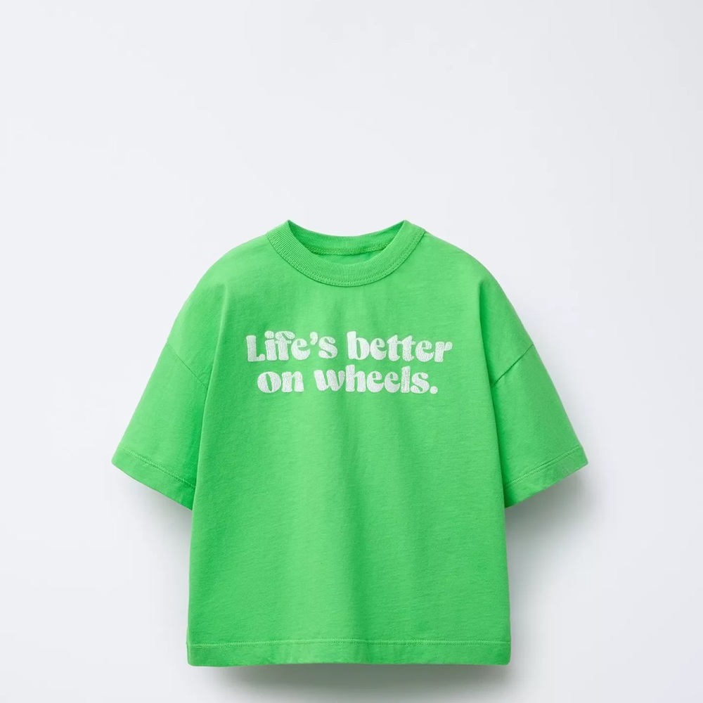 Zara Green Kids Tee - Life's Better on Wheels